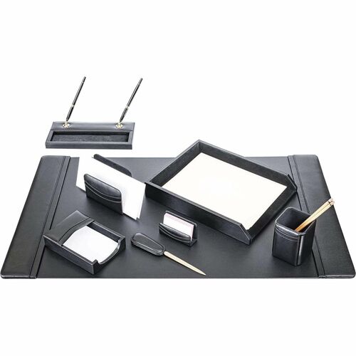 Dacasso  Desk Set,8 Pc,34-3/4"x20-3/4"x5-2/5",BK