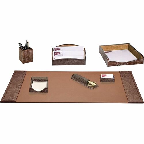 Dacasso  Desk Set,Crocodile,7 Pc,34-3/4"x20-3/4"x5-2/5",BN