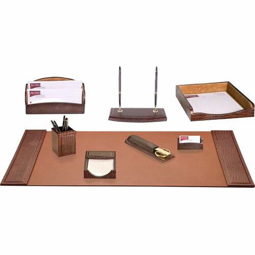 Dacasso  Desk Set,Crocodile,8 Pc,34-3/4"x20-3/4"x5-2/5",BN
