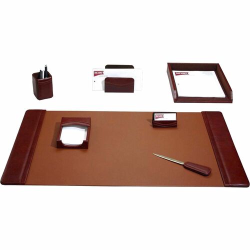 Dacasso  Desk Set,7 Pc,Mocha,34-3/4"x20-3/4"x5-2/5",BN
