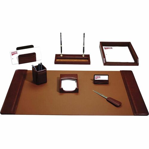 Dacasso  Desk Set,8 Pc,Mocha,34-3/4"x20-3/4"x5-2/5",BN
