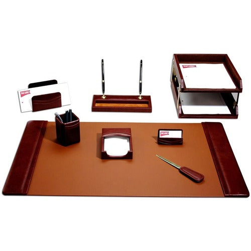 Dacasso  Desk Set,10 Pc,Mocha,34-3/4"x20-3/4"x5-2/5",BN