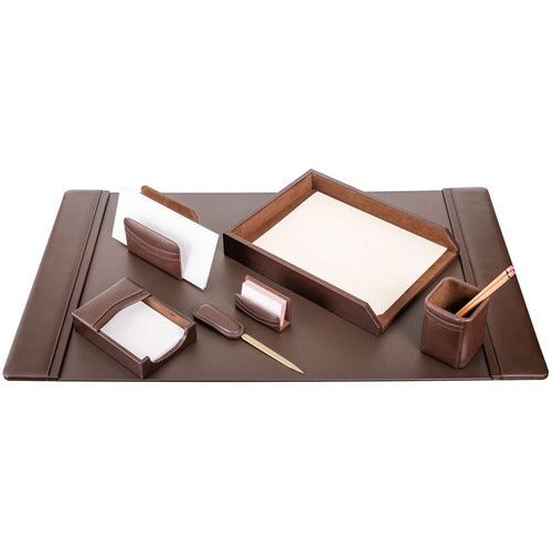 Dacasso  Desk Set,7 Pc,Chocolate,34-3/4"x20-3/4"x5-2/5",BN