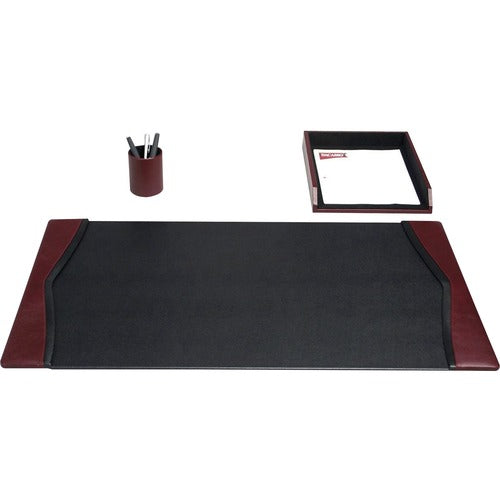 Dacasso  Desk Set,w/ Trim,3 Pc,34-3/4"x20-3/4"x5-2/5",BK/BY