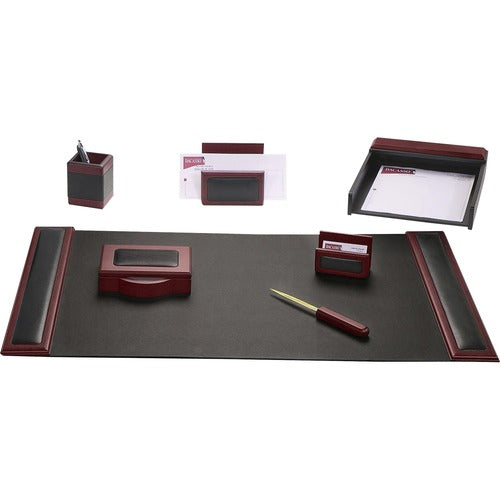 Dacasso  Desk Set,7 Pc,34-3/4"x20-3/4"x5-2/5",BK/RWD