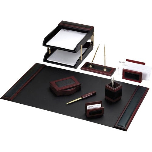 Dacasso  Desk Set,10 Pc,34-3/4"x20-3/4"x5-2/5",BK/RWD