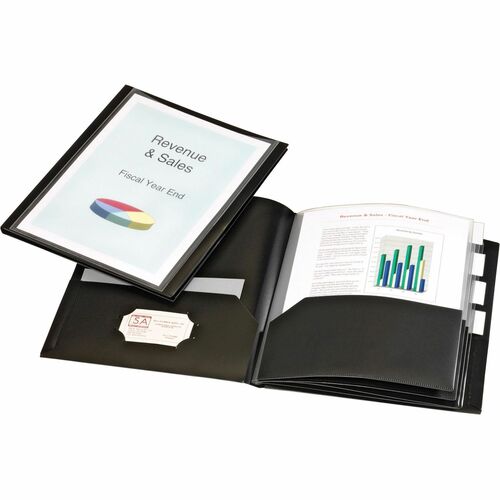 Cardinal  Ten Pocket Organizers, 200 Sheet Cap, Letter Size, Black