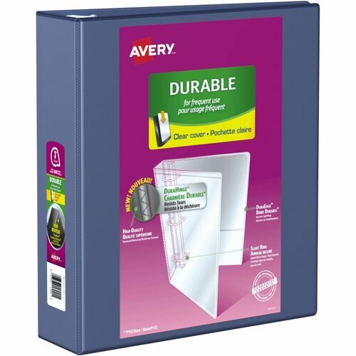 Avery  View Binder, Slant Ring, DuraHinge,3" Cap.,Blue