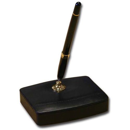 Dacasso  Pen Stand, Single, 3-3/4"Wx4-3/4"x1-1/10"H, Black/Gold