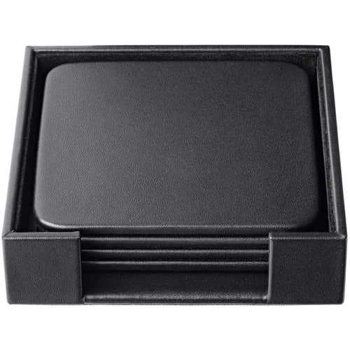 Dacasso  Coaster Set, Square, 4-2/5"Wx4-2/5"Lx1-2/5"H, Black