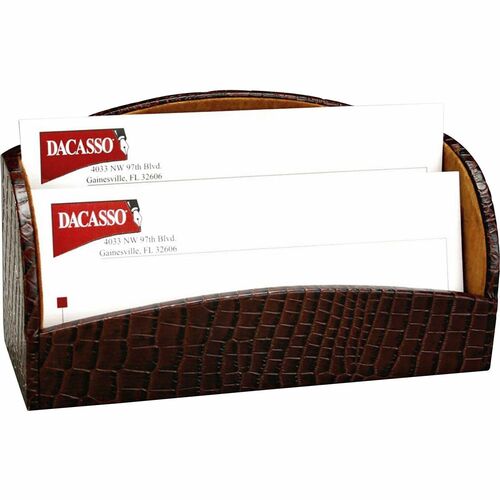 Dacasso  Letter Holder,Crocodile,10-2/5"x3-2/5"x5-3/4",BN