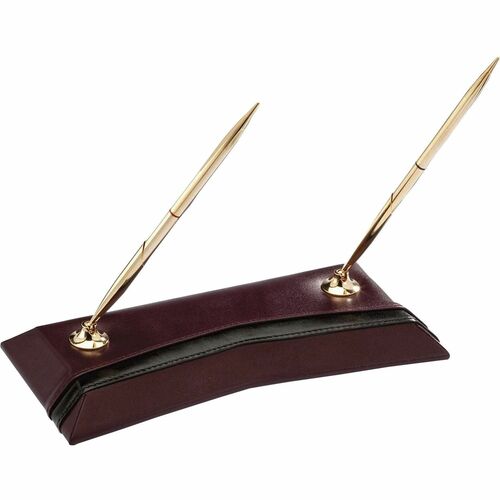 Dacasso  Pen Stand,Double,2 Tone,9-1/10"x4"x1-1/4",BY/BK