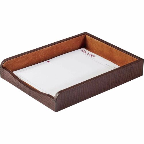 Dacasso  Letter Tray,Crocodile,13-3/5"x10-3/5"x2",BN