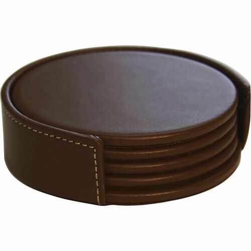 Dacasso  Coaster Set, 4 Coasters, Rustic, 4-2/5"x4-2/5"x1-2/5", Brown