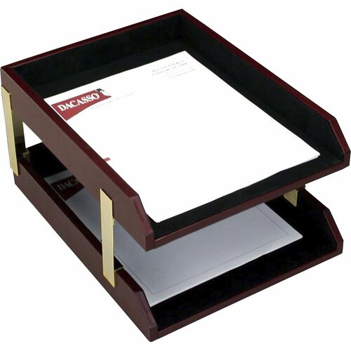 Dacasso  Letter Tray,2 Tone,Double,13-3/4"x10-3/5"x7-1/4",BY