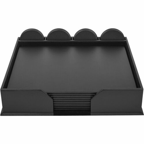 Dacasso  Conference Room Set,Rnd Coasters,23 Pc,18-1/4"x16-1/2"x4",BK