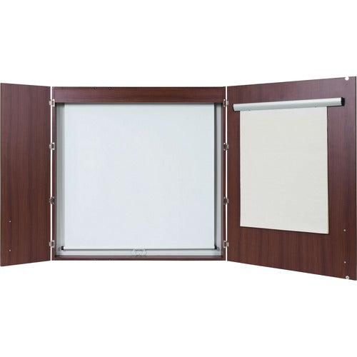 Bi-silque  2-Door Conference Cabinet, 2-1/4"x48"x48", Cherry