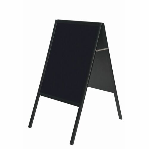 Bi-silque  Wet-Erase Sign Board, 2-Sided, 23-3/4"x30"x45-1/2", BK