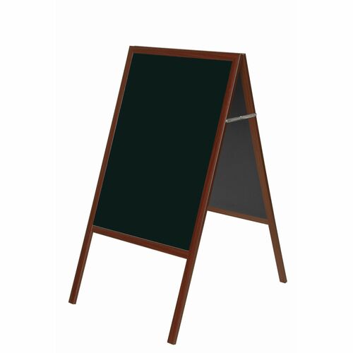 Bi-silque  Wet-Erase Sign Board,2-sided,23-3/4"x30"x45-1/2",BLK/Cherry