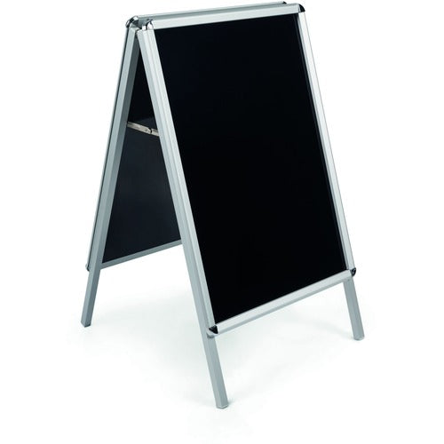 Bi-silque  Wet-Erase Sign Board,2-sided,25"x25-1/2"x42",BK Board