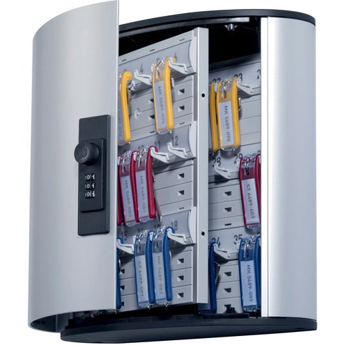Durable Office Products  Key Box,Combination,36 Keys,11-7/8"x4-3/4"x11",Aluminum