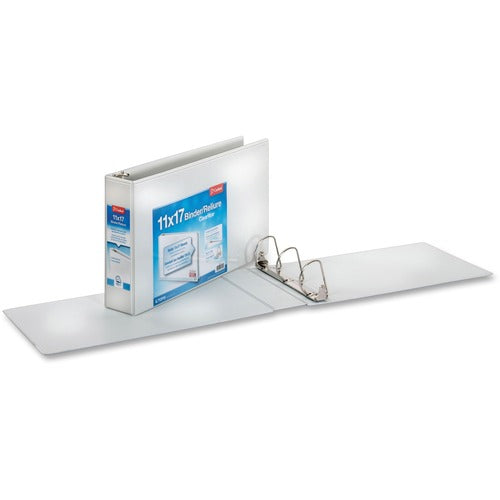 Cardinal  Clearvue D-Ring Binders, 11"x17", 3" Capacity, White