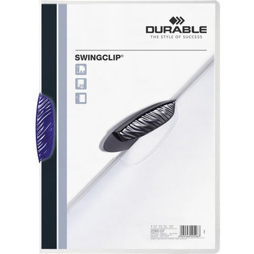 Durable Office Products  Report Cover,w/Swingclip,30 Sht Cap.,Letter,25/BX,CL Cover
