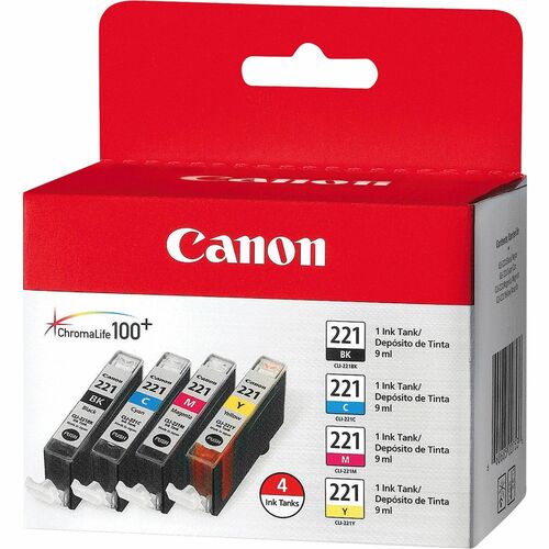 Canon  Ink Cartridges, PIXMA, 4-color, 4/PK, BK/CYN/MA/YW
