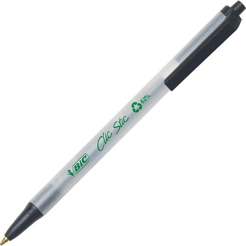 Bic  Pens, Ballpoint, Retractable, Medium Point, CL Barrel/BK Ink