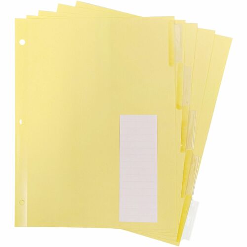 Business Source  Binder Indexes, 2" Tabs,11"x8-1/2",5 Tab/ST, CL Tabs/Buff