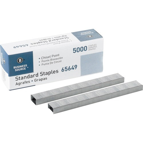 Business Source  Standard Staples, Chisel Point, 210 Strip, 5000/BX, SR