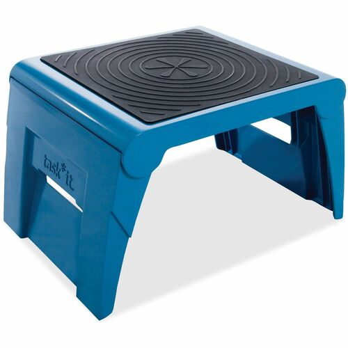Cramer  Folding Step Stool, Flip-Open, 14"x11-1/4"x9-1/2", Blue