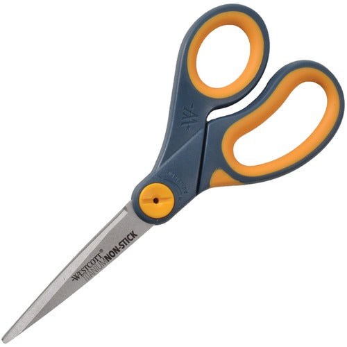 Acme United Corporation  Scissors, Titanium Bonded, 8" Straight, Gray/Yellow