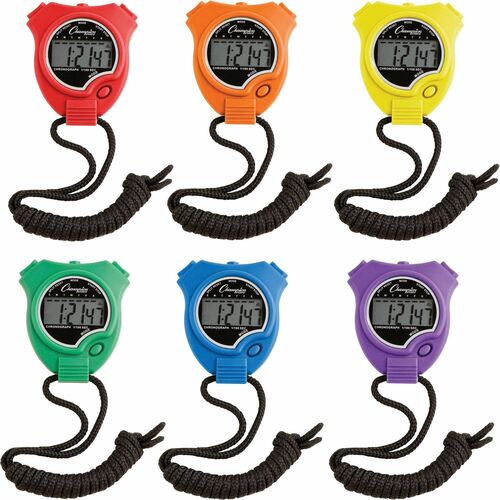 Champion Sports  Stop Watches, 1/100 Second, Water-Resistant 6/ST, Ast