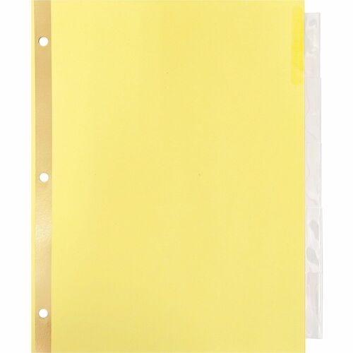 Business Source  Insertable Tab Indexes,11"x8-1/2",5/ST,Buff Paper/Clear