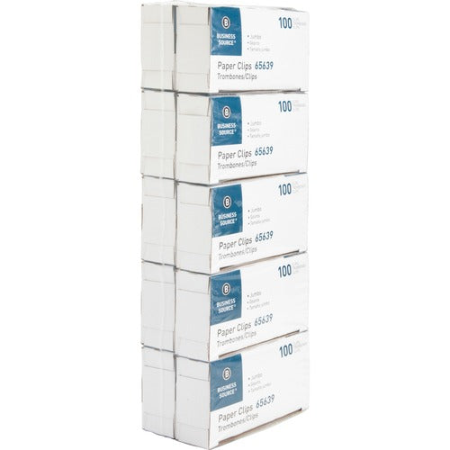 Business Source  Paper Clips,Jumbo,.041 Wire Gauge,100/BX,10BX/PK,SR