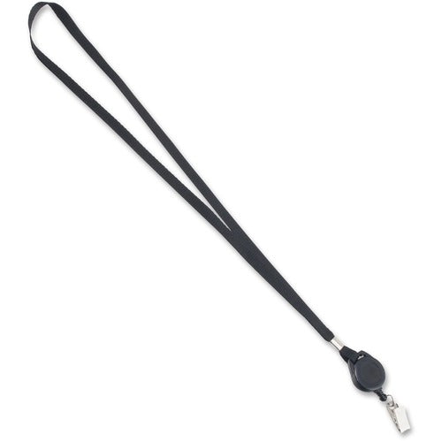 Advantus Corp.  Lanyards, w/ Badge Clip, Retractable, 36", 12/BX, Black