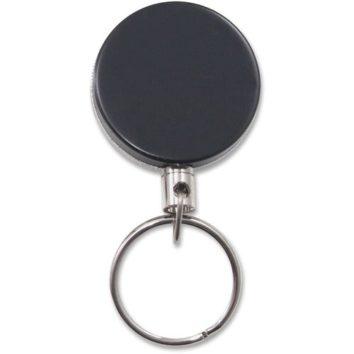Advantus Corp.  ID Badge Reel, w/ Ring, Retractable, Heavy Duty, 6/PK, BK/SR