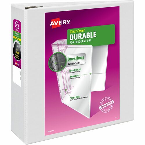Avery  View Binder, 4" Capacity, 11"x8-1/2", White