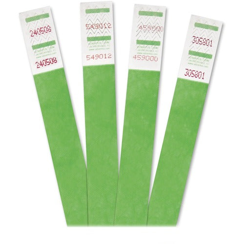 Advantus Corp.  Wrist Band, Numbered, 3/4"x9-3/4", 500/PK, Green