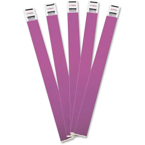 Advantus Corp.  Wristbands, Tyvek, Numbered, 3/4"x9-3/4", 100/PK, Purple