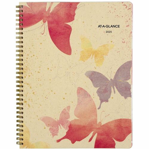 AT-A-GLANCE  Wkly/Mthly Planner, Jan-Dec, 2PPM, 8-1/2"x11", Watercolors