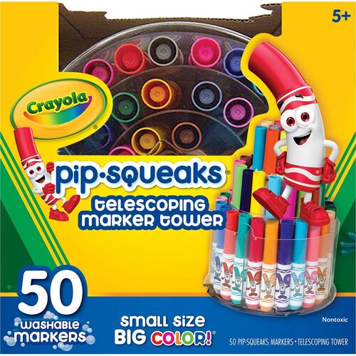 Crayola  Telescoping Pip-Squeaks Marker Tower, 50/ST, Nontoxic, AST