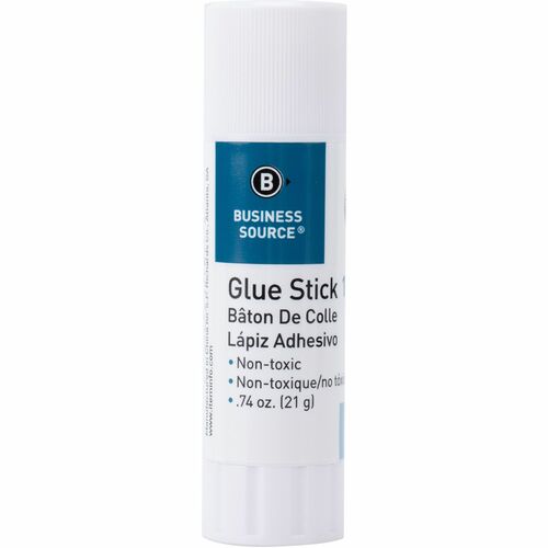 Business Source  Glue Stick, Permanent, Acid-free, 0.74 oz, Clear