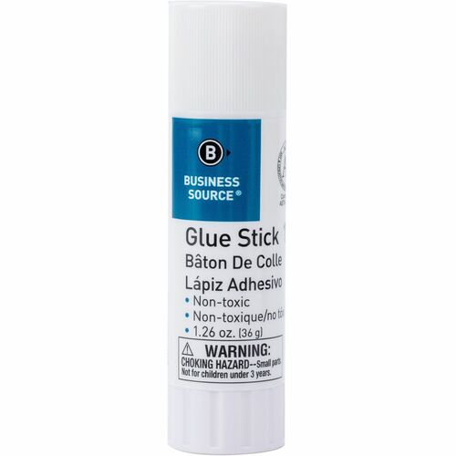 Business Source  Glue Stick, Permanent, Acid-free, 1.26 oz, Clear