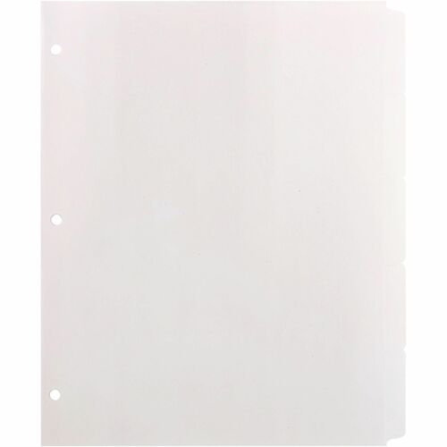 Business Source  Plain Tab Indexes, 9/32" Holes, 3HP, 5Tab, 36 Sets/BX, WE