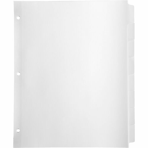 Business Source  Plain Tab Indexes, 9/32" Holes, 3HP, 8Tab, 24 Sets/BX, WE