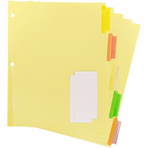 Business Source  Ring Binder Indexes,2" Tabs,11"x8-1/2",5 Tabs/Set,Multi
