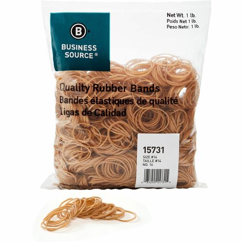 Business Source  Rubber Bands,Size 14,1 lb./BG,2"x1/16",Natural Crepe