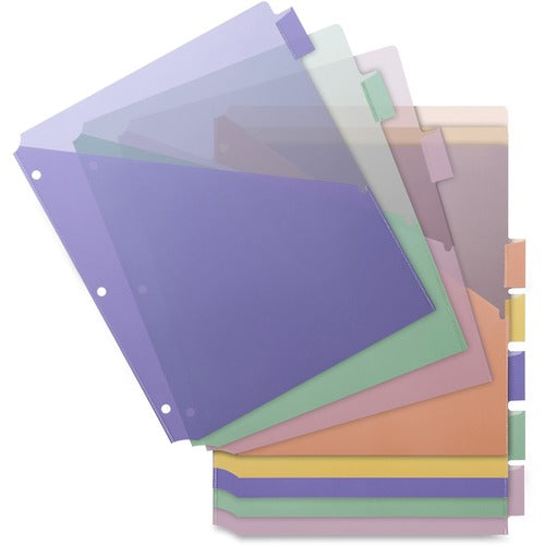 Business Source  Index Dividers,Poly,Double Pocket,8-1/2"x11",8/ST,Multi